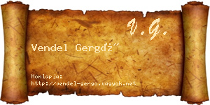 Vendel Gergő névjegykártya